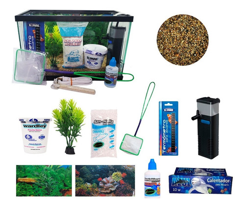 Kit Completo De Pecera Acuario Equipado 10l + Envío Gratis