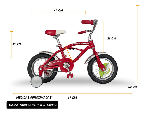 Bicicleta R12 Infantil Con Ruedas De Apoyo Radio Flyer Monk