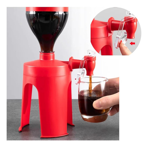 Dispensador De Refresco Despachador De Botella Agua Refill Rojo