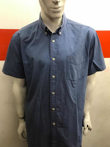 Camisa Tommy Hilfiger Classic Fit Talle L Blues Made In Tai