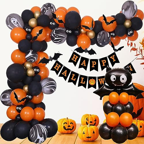 127pcs Halloween Balloons Arch Garland Kit, Black Orang...