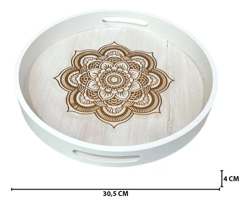 Set 2 Bandejas Desayuno Multiuso Madera Bambu Con Mandala