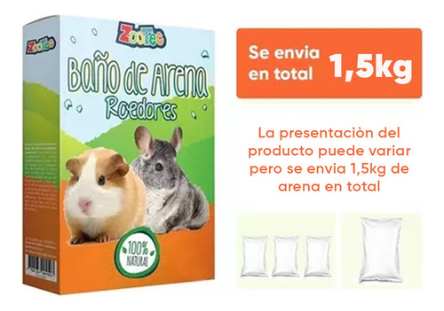 Imagen 2 de 8 de Arena Chinchilla Baño Roedores Jerbos Hamsters Sustrato X3