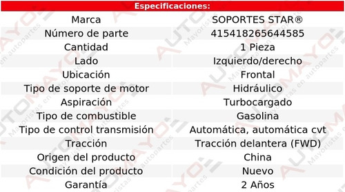 Soporte Tacón De Motor Del Izq/der A4 2.0l 4 Cil 09-12