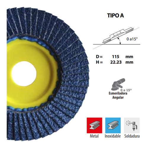 Disco Laminado Austromex 2989 Superlam 4-1/2'' G-60 Acero