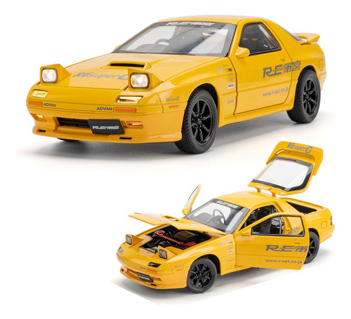 Initial D Mazda Savanna Rx-7 Fc Miniatura Metal Coche 1/24