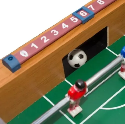 Jogo Futebol Infantil De Mesa Pebolim Pinball Campo Botão - Makeda