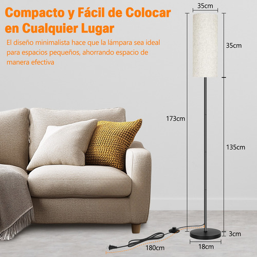 Lampara De Piso Moderna Led 3 Temperaturas Color Ajustable