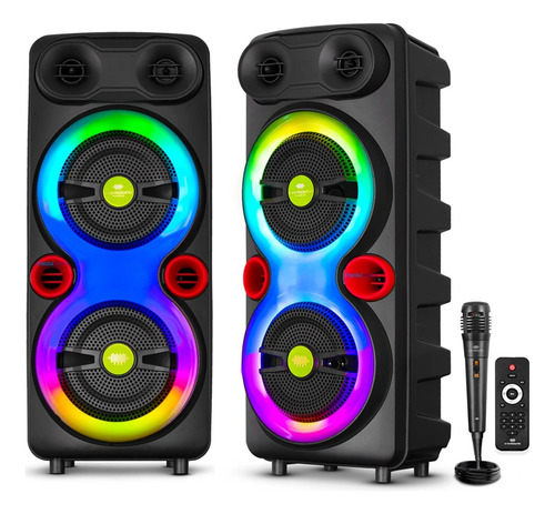 Parlante Eversound Torre Ev3008 Ramdon 2 Bocinas De 8'' Rgb