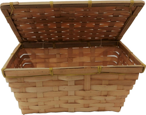 Caja Baúl Con Tapa | Fibras Naturales Tipo Rattan | 23x17cm