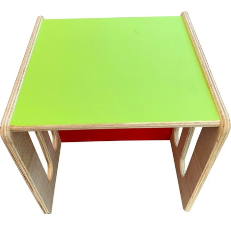 Conjunto Mesa E Cadeira Cubo Montessoriano Colorido Infantil