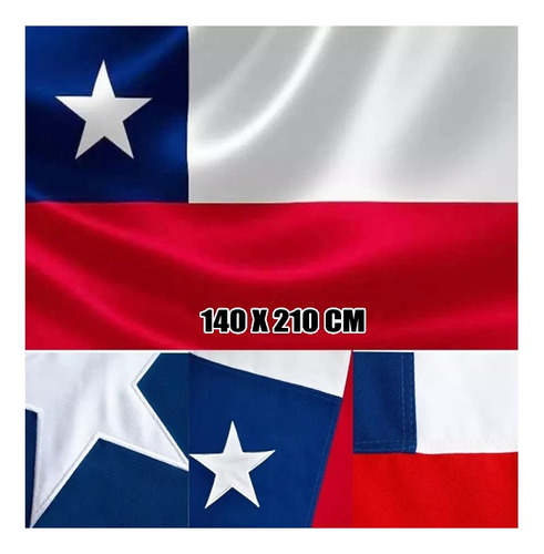 Bandera Chilena Grande, Tela 140x210 Cm. Oferta