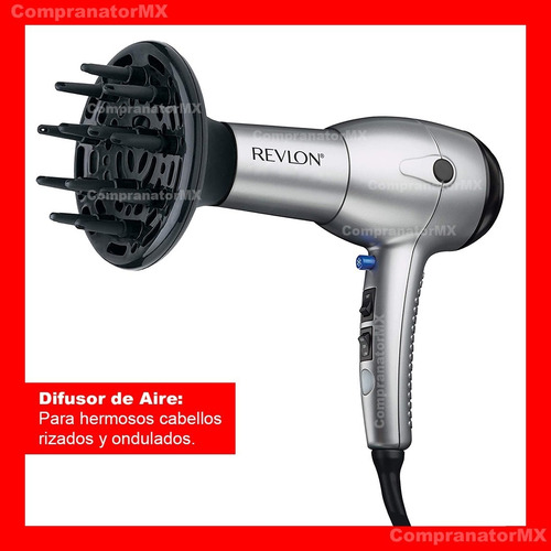 Secadora De Cabello Revlon Con Iones 1875w Color Plateado