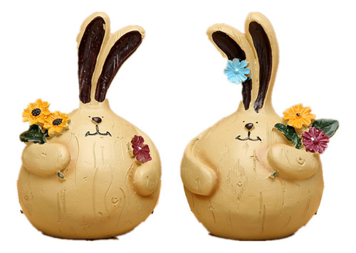 2 Conejos De Ajo Conejos Gordos Adorables Para El Hogar