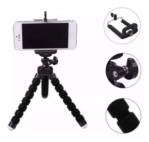 Mini Suporte Tripe De Mesa Escalavel Para Celular Gira- 360º