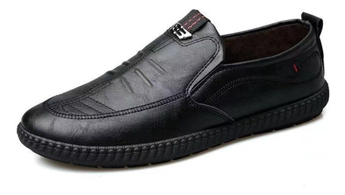 Zapatos De Cuero Informales Sin Cordones Para Hombre [u]