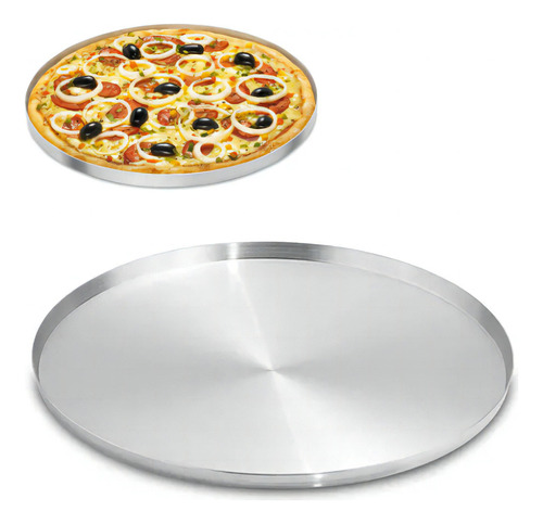Forma Assadeira Redonda Pizza Broto Aluminio 16cm Com Borda