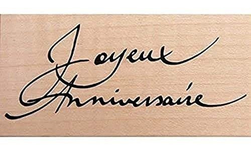 Sello De Madera Para Textos  Joyeux Anniversaries 