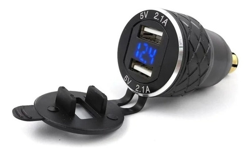 Adaptador Toma Europea Moto Bmw Hella Doble Usb + Voltimetro