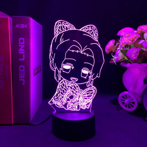 Bonita Figura De Chibi Shinobu Kocho Con Luz Led De Anime De