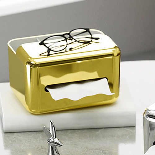 Caja De Pañuelos, Caja De Almacenamiento De Dorado