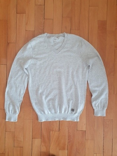 Sweater Gris Escote V Niño Pepe Jeans Talle 14