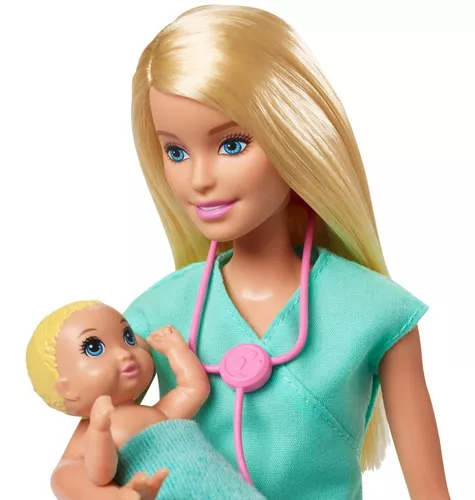 Barbie Rubia Pediatra Dos Bebes Recién Nacidos Y Accesorios