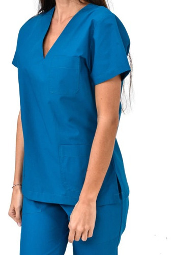 Ambo Saber Escote En V - Mujer Con Pantalon De Regalo Azul Petróleo Lisa 0 (Usado)