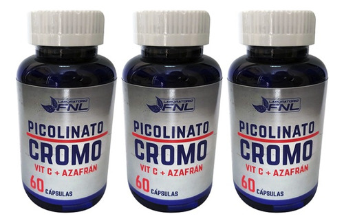 Picolinato De Cromo Vitamina C Azafran Fnl Pack 3 Frascos