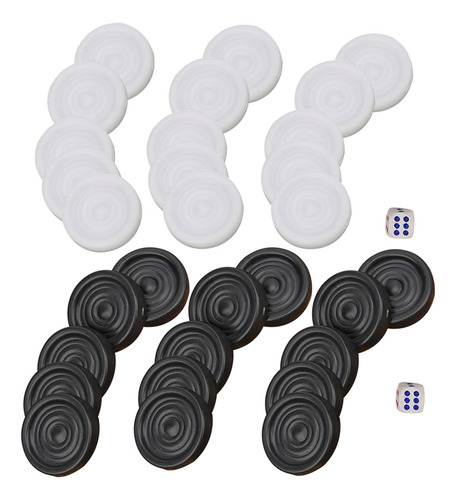 Juego De Backgammon De Plástico Blanco Y Negro De Internatio