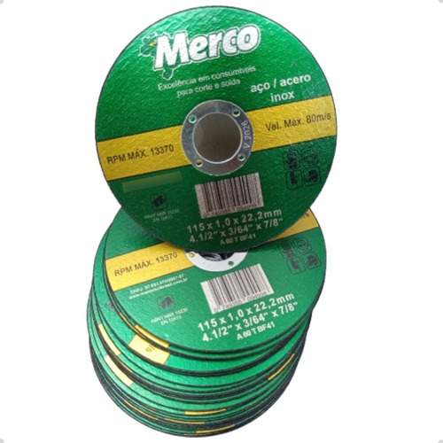 25 Discos De Corte P/ Esmerilhadeira 4.1/2 (115 Mm) 1 Mm Kit
