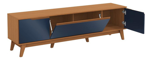 Rack Kappesberg 3 Portas Canela/azul Profundo 180cm
