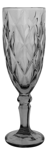 Copa Labrada Champagne Vidrio Flauta Cristal 170ml Vittori Humo/8 Piezas
