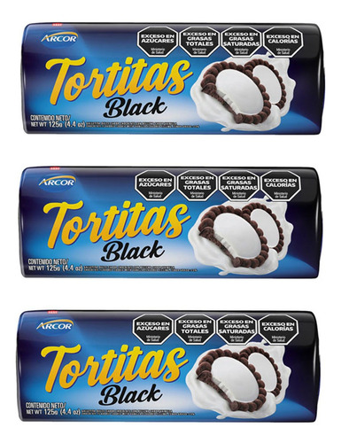 Tortitas Black Galletas 125gr Pack X 3un - Cioccolato Tienda