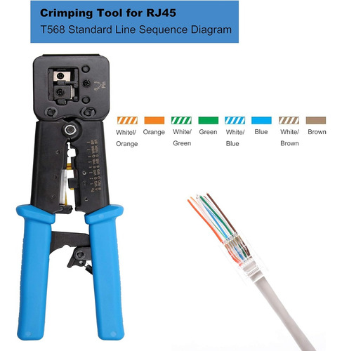 Crimpeadora Ez Rj45 +50 Conector Cat6 Prensa Anticorte