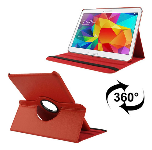 Imagen 1 de 5 de Funda De Piel Para Galaxy Tab 4 10.1, Sm-t530 Y T531 (rotaci