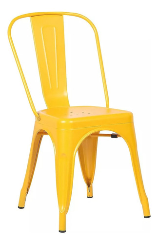 Silla Tolix Comedor Metálica Vintage Industrial Estructura De La Silla y Asiento Amarillo Kitul Home