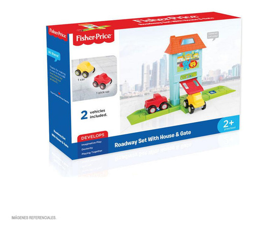 Set Autopista Fisher Price Con Garaje Y 2 Autos