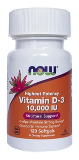 Vitamina D3 10.000ui 120 Softgels - Now Foods Importado Eua