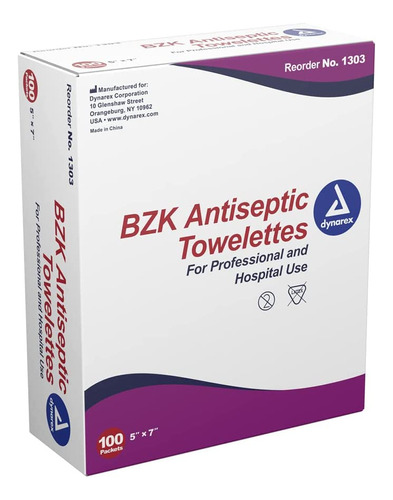 Toallitas Antisépticas De Benzalconio Bzk Ms60700 (100)