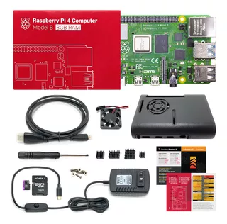 Raspberry Pi 4 8gb Fuente 5v 3a Case Ventilador Sd 32gb Kit