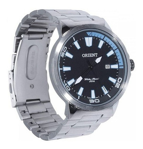 Imagem 5 de 9 de Relogio Analogico Masculino Orient Mbss1196a Pasx Prata E De