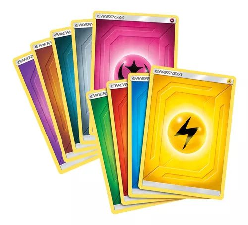 Lote de 10 energias do jogo de cartas Pokemon TCG de diversos tipos