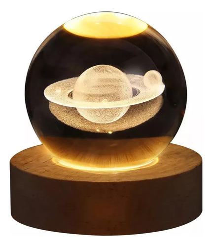 Lámpara De Mesa Galaxy Crystal Ball Con Luz Nocturna Led 3d