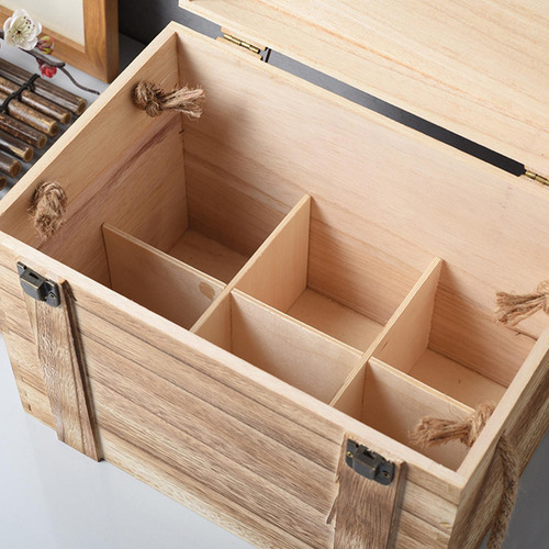 Caja De Vino De Madera De Gran Capacidad Para 6 Botellas De
