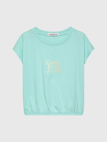 Polera Niña Gradient Flock Verde Calvin Klein