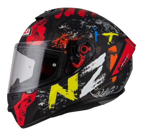 Capacete Moto Fechado Nzi Trendy Novidade Masculino Feminino Cor Vermelho Desenho It Tamanho do capacete 56 - P