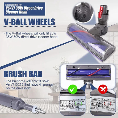 Kit De Ruedas Y Barras Enrollables Para Aspiradora V7