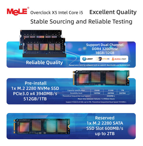 Mele Overclock X5 Ultra Slim Minipc Core-i5 -enimiento