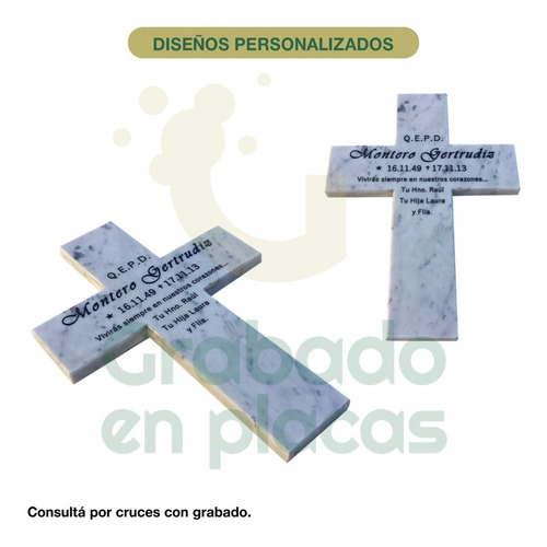 Imagen 4 de 10 de Cruz De Marmol Con Cristo Para Cementerio, 50x35cm.